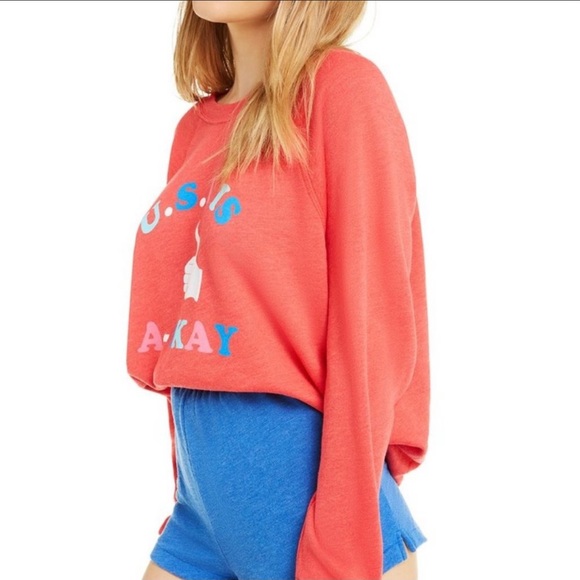 🔥WILDFOX🔥U.S.A. IS A-OKAY Sommers Sweater Rare July 4th Patriotic Top XS NWT - Picture 3 of 8